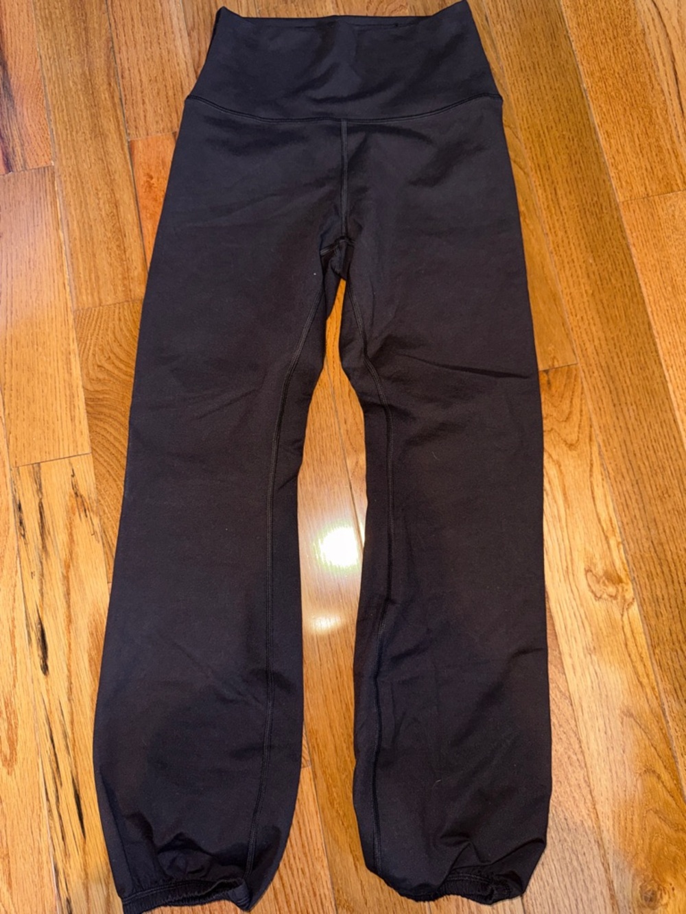 Brown High-Waist Track Joggers with Elastic Cuffs